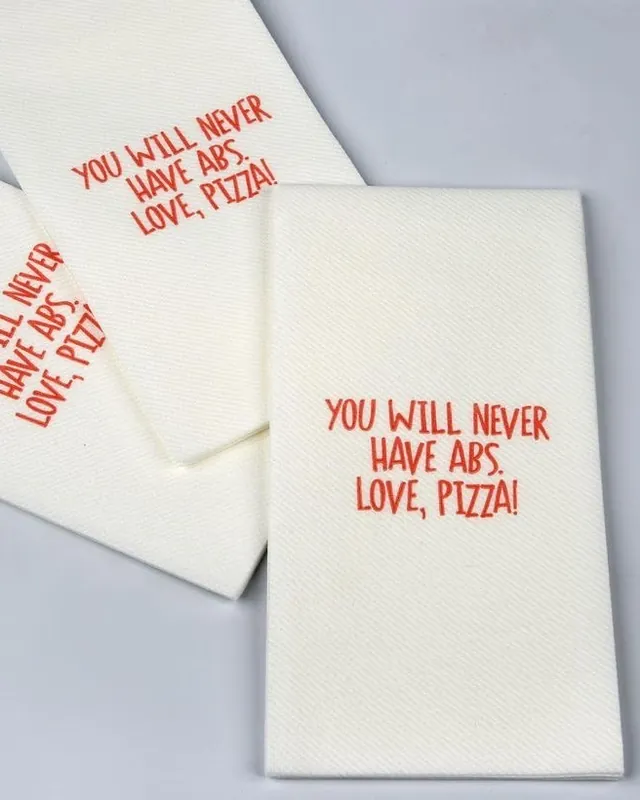 Bedruckte Finezza Serviette mit Kundenlogo – Beispiel